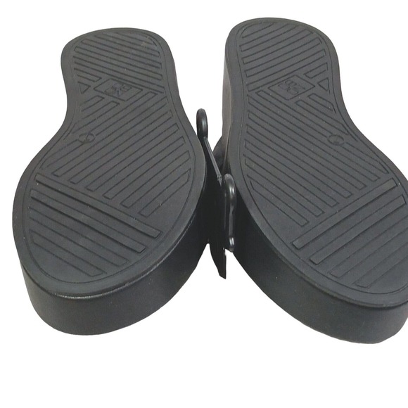 Women's NOBO' Black Wedge Faux Leather, memory foam Flip Flop Shoes, Size 7 - Picture 8 of 8